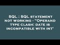 SQL : SQL statement not working - 