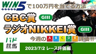 【WIN5で100万円：レース評価編】 2023年7月2日（日）CBC賞・ラジオNIKKEI賞