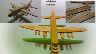 Cara membuat miniatur pesawat dari stik es krim || miniature airplane from ice cream sticks