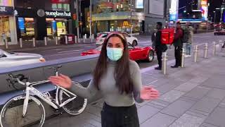 Heartthrob Meera reports live from Manhattan's Times Square on Coronavirus in America