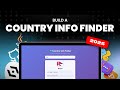 Let's Code a Country Info Finder 🌍 | HTML, CSS & JavaScript Project for Beginners
