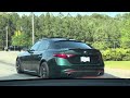 stage 1 tuned alfa romeo giulia 2.0 exhaust sound pops and bangs