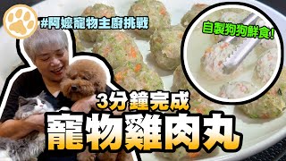 阿嬤的寵物主廚挑戰！3分鐘完成寵物健康肉丸！#鮮樂嚐