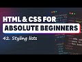 HTML & CSS for Absolute Beginners: Styling lists