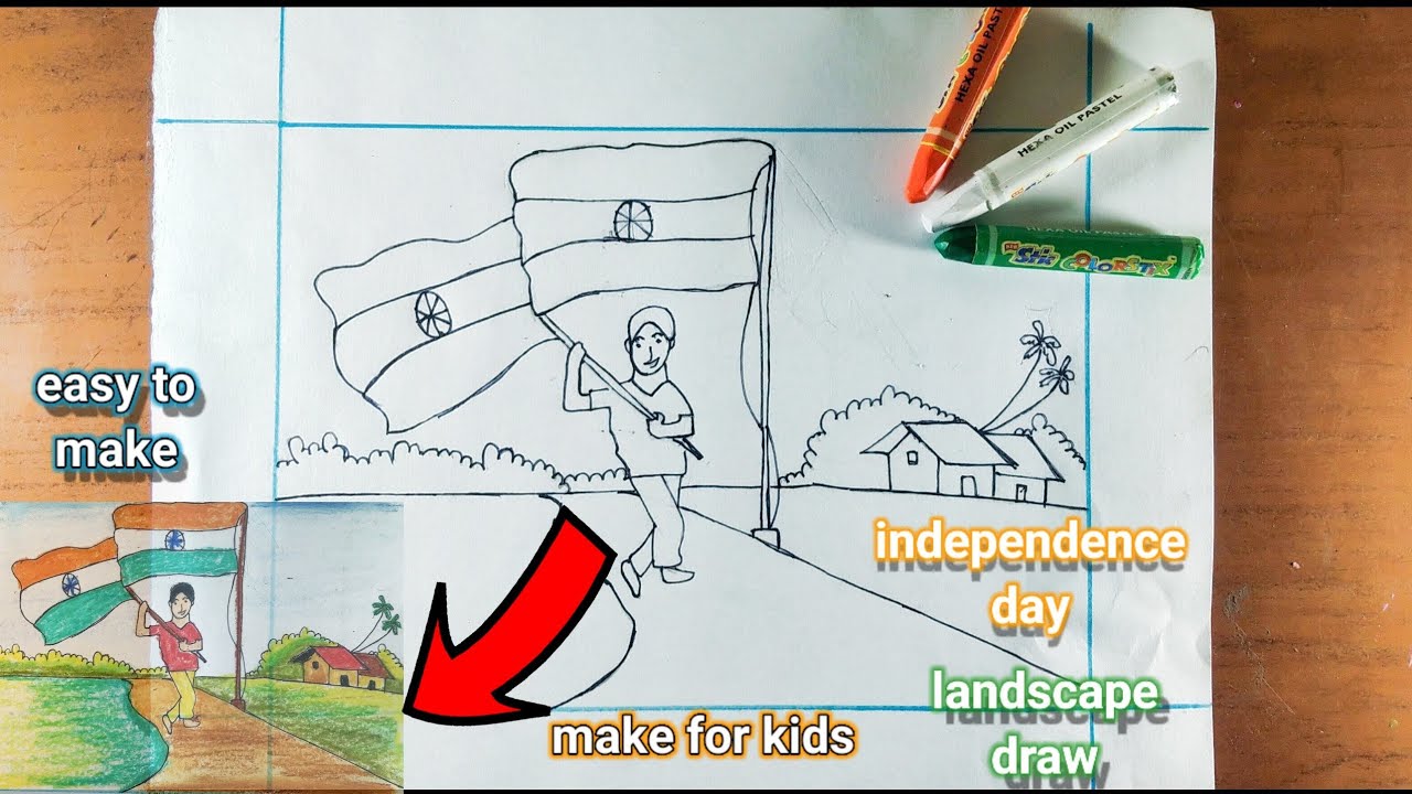 how to draw independence day
