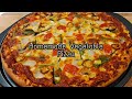 Homemade Vegetable Pizza | Pizza Dough Recipe | Recipe in description - By Sandy's Cookery Show