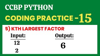 Kth Largest Factor | Coding Practice - 15 | Python | NxtWave | CCBP 4.0