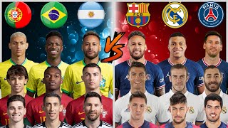 Argentina Brazil Portugal 🆚 MSN BBC MNM ( Messi Ronaldo Neymar Mbappe Suarez Bale Benzema ) 🔥💪