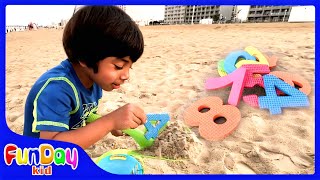 Mini Number MAT | Finding Numbers on the Beach | Learn to Count from 1 to 10 with Apu - @FunDayKid