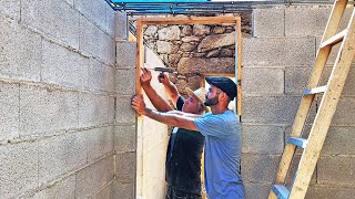 FATHER & SON Renovate Abandoned Stone House | DIY Wooden Frame And Concrete Slab - Ep.6