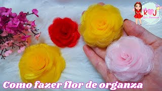 Como fazer flor de organza/Passo a passo/INICIANTES/@rjlacosjaquelinesantos