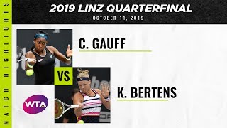 Coco Gauff vs. Kiki Bertens | 2019 Linz Quarterfinal | WTA Highlights