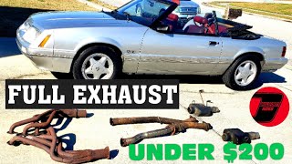 Buying A Budget Full Exhaust, 1985 Mustang 5.0 LX Longtube Headers offroad X-Pipe, and Super 10s