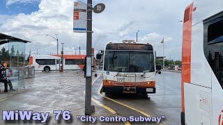 【New format】MiWay 76 City Centre-Subway City Centre Bus Terminal - Kipling Bus Terminal