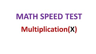Math speed test - multiplication#1