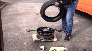 The Motorbike tyre changing guide by hand how to.