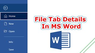 File Tab - MS Word Bangla Tutorial Step by Step || মাইক্রোসফট ওয়ার্ড বেইসিক টিউটোরিয়াল || ফাইল ট্যাব