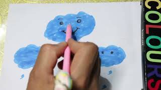 How to Draw Clouds | color drawing | Pencil Draw | Sketch Making