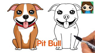 How to Draw a Pit Bull Puppy Dog Easy