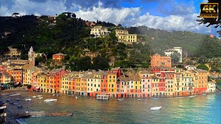 4K Beautiful Portofino Italy Relax Daytime Walking City Sounds ASMR 2023