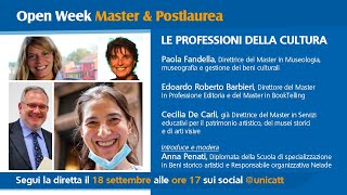 #OpenWeekUnicatt Seguite il webinar Le professioni della cultura