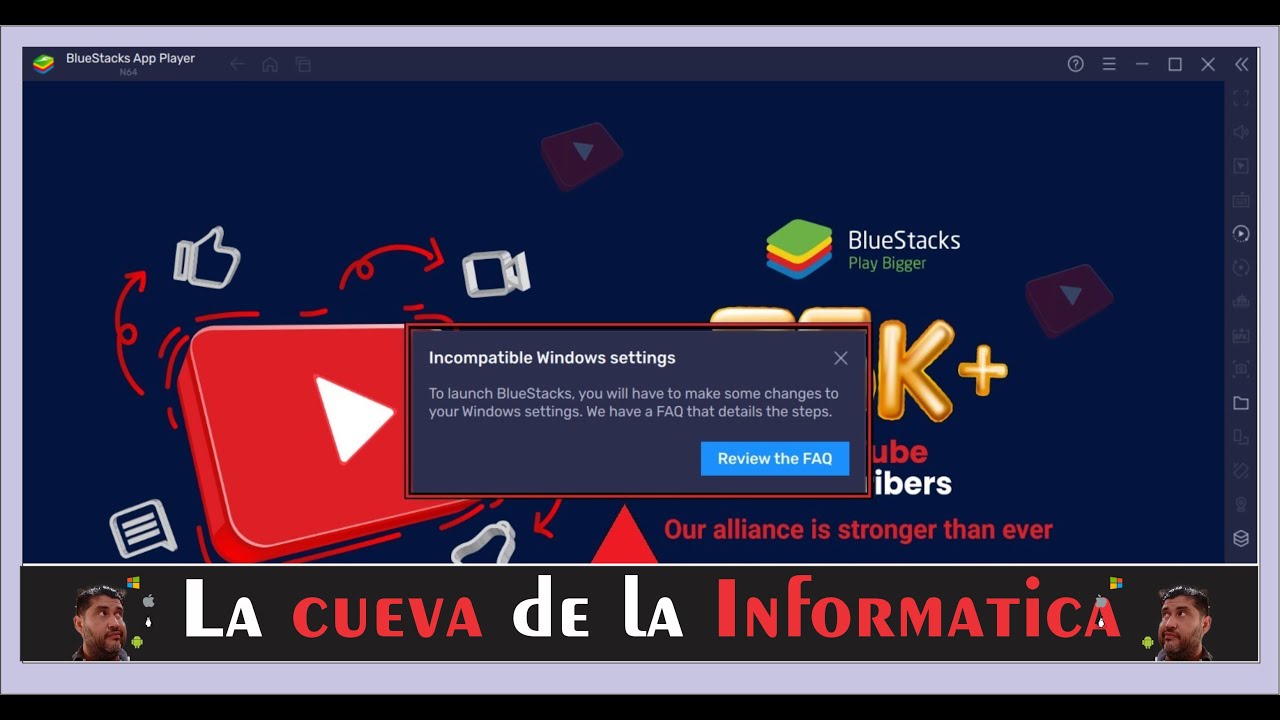 Solución BlueStacks Incompatible Windows Settings - YouTube