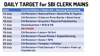 DAILY GOAL for GA Preparation | SBI Clerk Mains | Current Affairs + Static GK + Financial Awareness