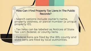 How Can I Find Property Tax Liens In The Public Records? - Property Taxes Uncovered