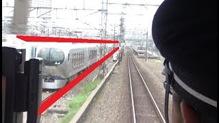 小手指車両基地を通過する狭山ヶ丘駅～小手指駅間を走行する西武池袋線上り2000系の前面展望