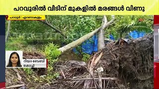 വീടിന് മുകളിലേക്ക് മരങ്ങൾ കടപുഴകി വീണു; വീട്ടുകാർ പരിക്കില്ലാതെ രക്ഷപ്പെട്ടു | Kerala Rain