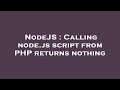 NodeJS : Calling node.js script from PHP returns nothing