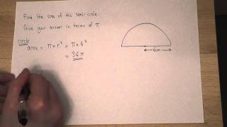 Area : How to find the area of a semi-circle