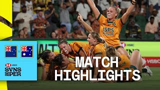 Australia WIN at home 🇦🇺 | New Zealand v Australia | HSBC SVNS Perth 2025 | Women's Match Highlights