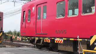 踏切音【ふみきり　電車】愛知県 名鉄名古屋本線 木曽川堤~笠松 普通電車　カンカン　Trains \u0026 Railroad crossings