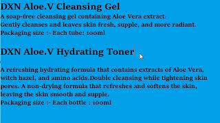 DXN Aloe.V Cleansing Gel \u0026 DXN Aloe.V Hydrating Toner