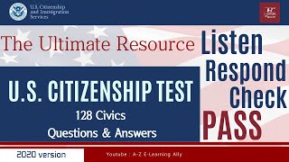 [2022 U.S. Citizenship] 128 Civics Questions and Answers (with audio) | #naturalization #uscis #N400