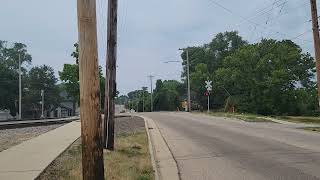 Idiot crosses tracks in front of train in Janesville, WI