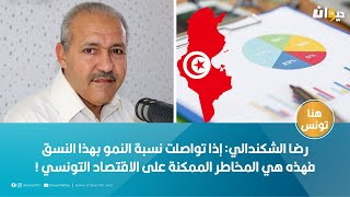 رضا الشكندالي: إذا تواصلت نسبة النمو بهذا النسق فهذه هي المخاطر الممكنة على الاقتصاد التونسي !