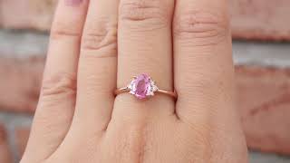 Lena Ring -0.7ct Pink Sapphire |  nor-r105ov-7mm-psap-0.70-r | k188