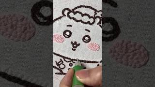 【刺繍ASMR】フリステ初心者がちいかわサンタ作ってみた #shorts  #パンチニードル