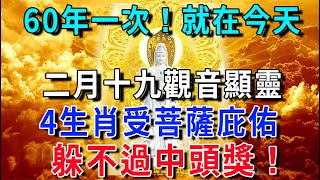 60年一次！就在今天！二月十九『觀音誕』，觀音菩薩顯靈，4生肖受菩薩庇佑，喜事一件接一件，菩薩保佑，4大生肖大獎發橫財，快來接福。|花好月圓