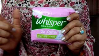 Whisper Ultra soft pads for very sensitive skin,  cottony soft pads, best pads for periods