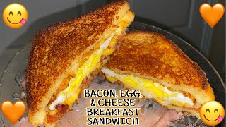 Bacon, Fried Egg, & Cheese Breakfast Sandwich Tutorial😋 Super easy & Delicious! #CookingwithDevyn🤩