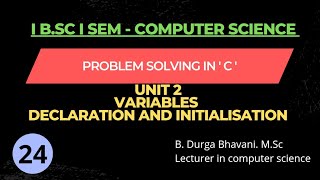 Variables in C Declaration and Initialisation