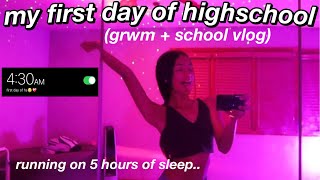 my first day of high school (grwm + school vlog) *freshman year*