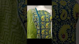 Soft cotton ajrak printed and mirror worked weaving top with cotton bottom and silky kota dupatta.