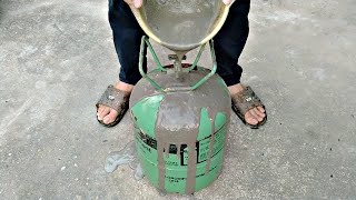 Oddly satisfying video DIY Making Rocket Stove Wood Burner From Mini Gas Cylinders