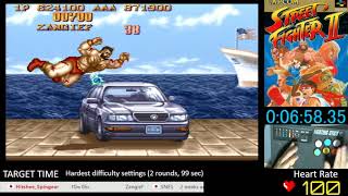 (世界記録 RTA) SFC版 ストリートファイター2 難易度7ザンギエフ 9:51 / Street Fighter II SNES Speedrun (Hardestest-Zangief)