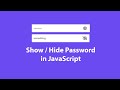 Show / Hide Password using HTML CSS and JavaScript | Toggle Password