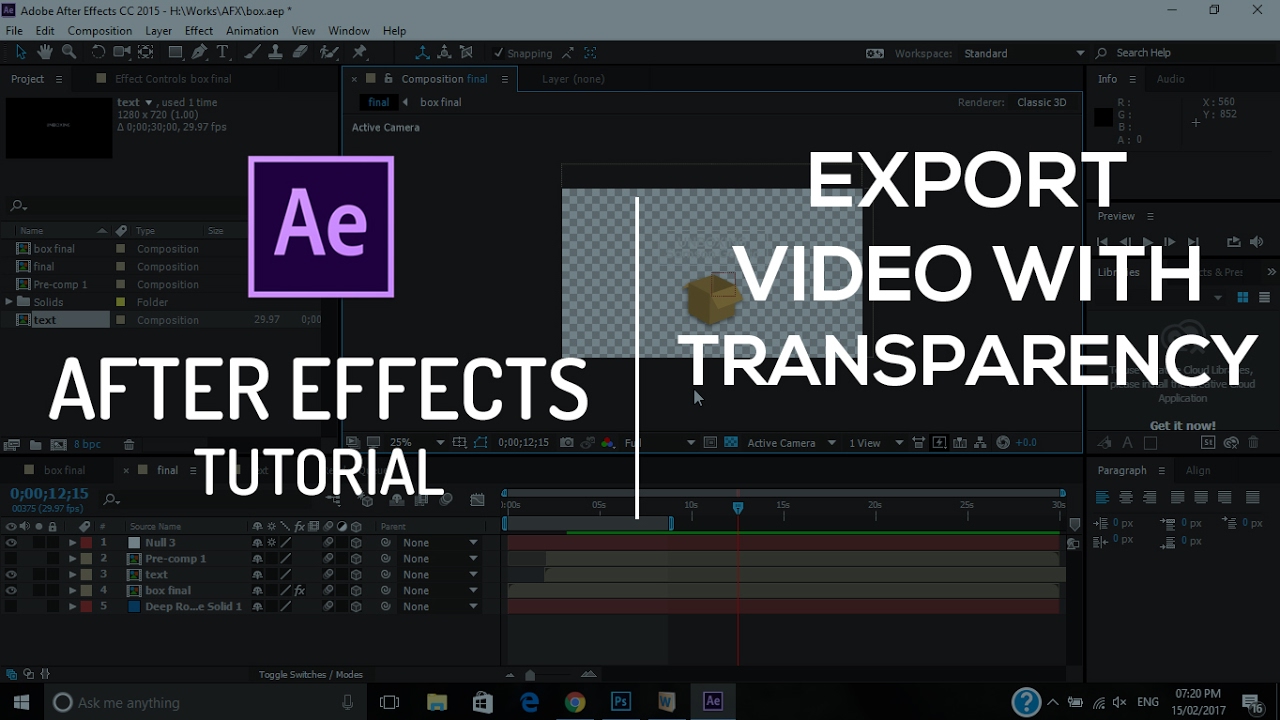 After effects экспорт. Прозрачность в Афтер эффект.
